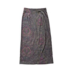 Vintage Jaclyn Smith Pencil Maxi Skirt Womens 8 Brown Floral Fairy Forest Boho